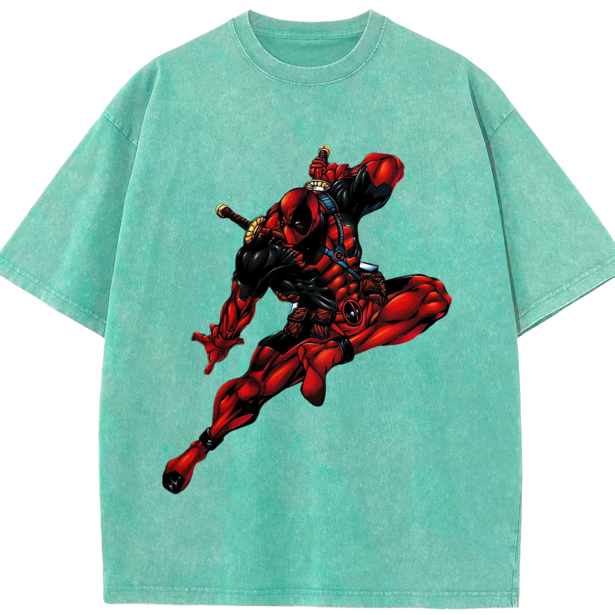 （画像用） Deadpool デッドプール 綿100% ヴィンテージ風 半袖Tシャツ（フロントプリント）